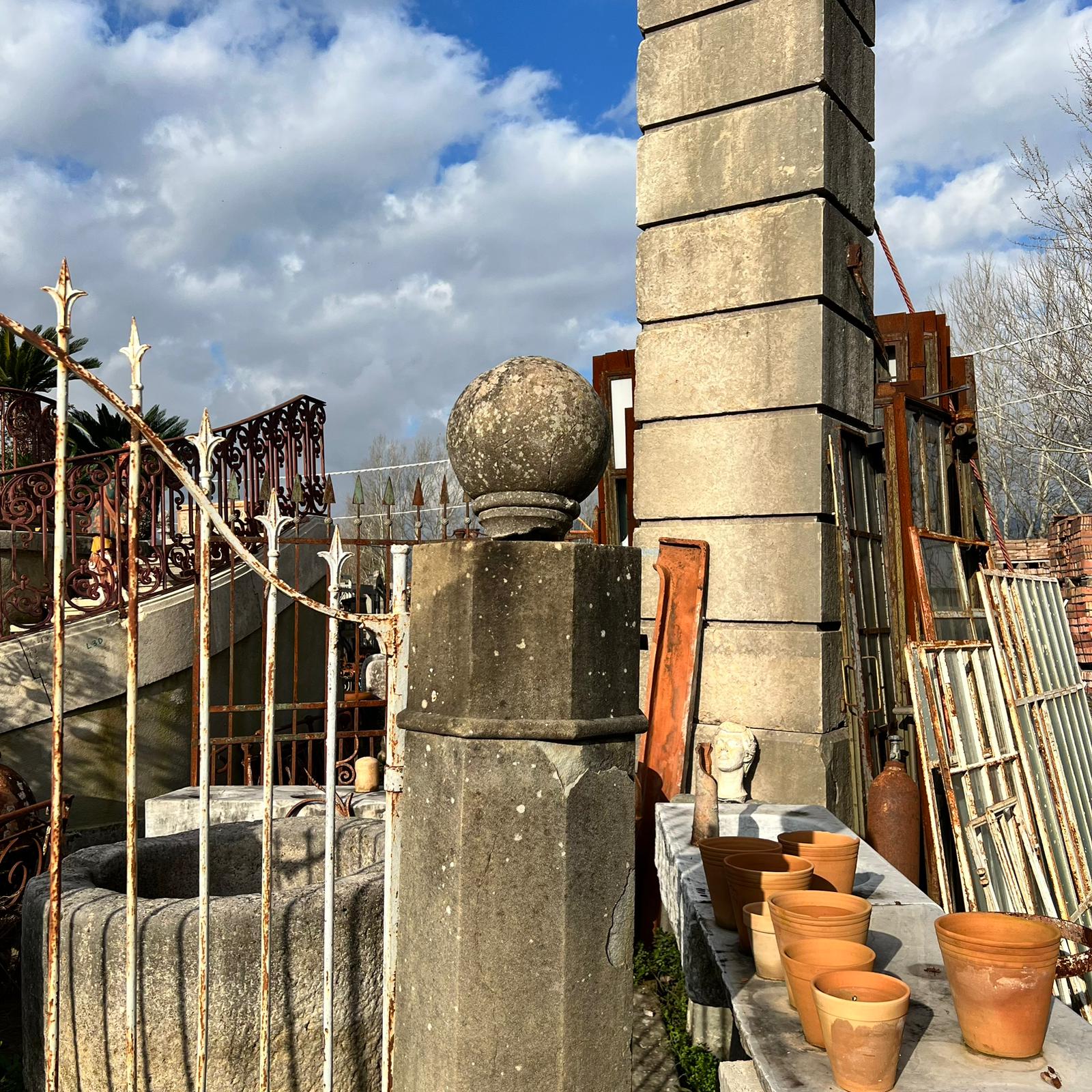 Octagonal stone columns