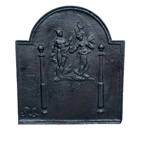 Piastra con due giovani dei