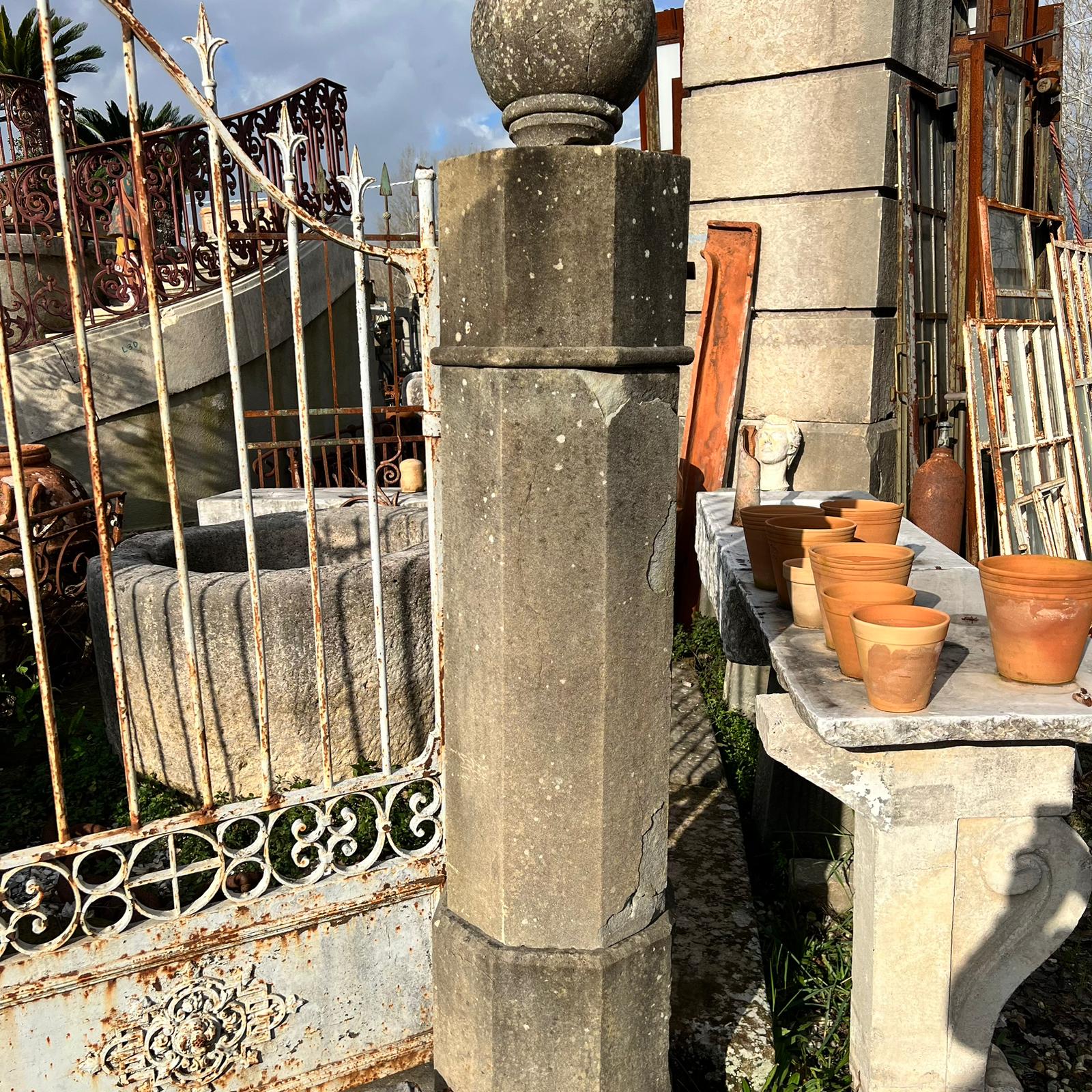 Octagonal stone columns