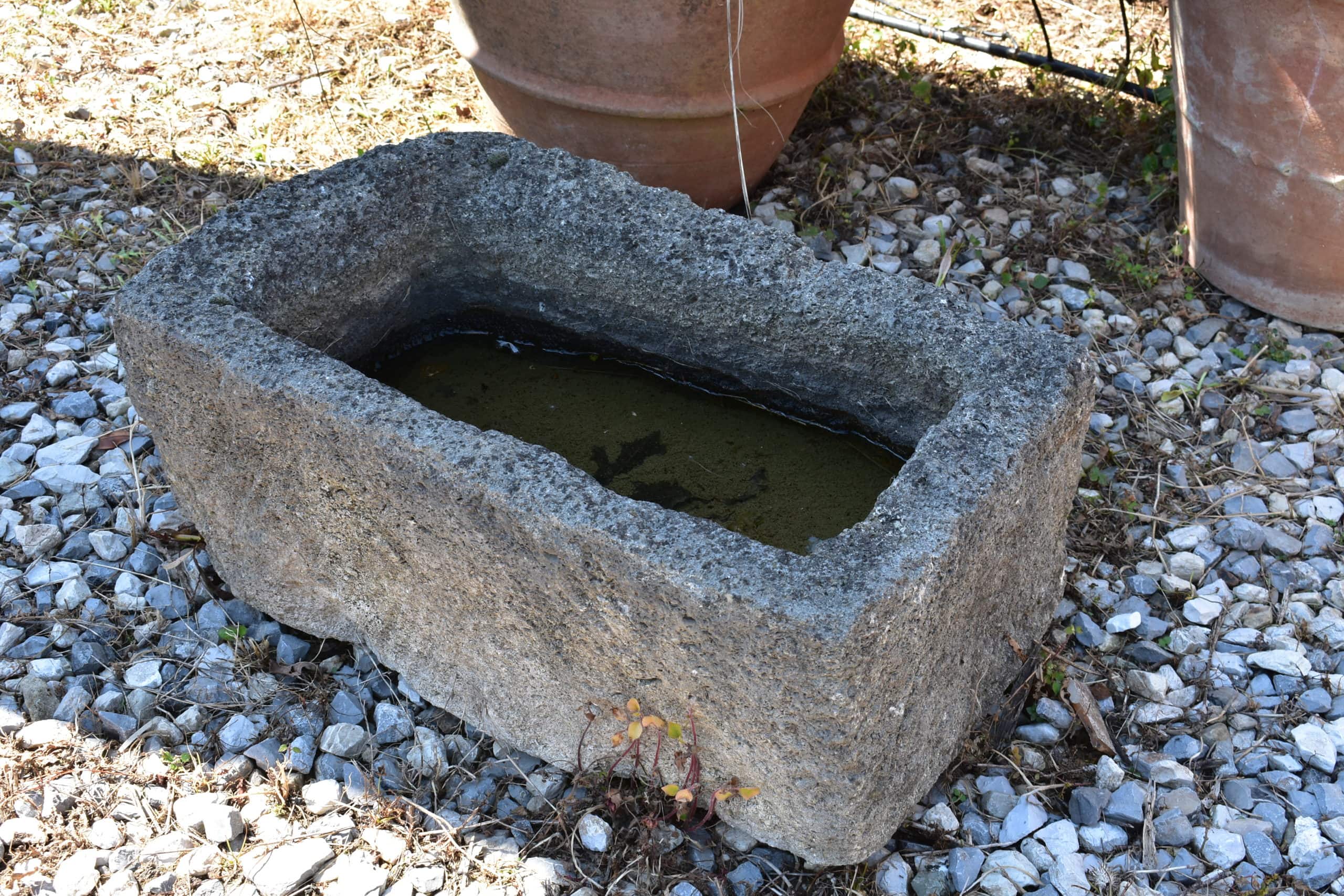 Antica vaschetta in pietra per giardini 