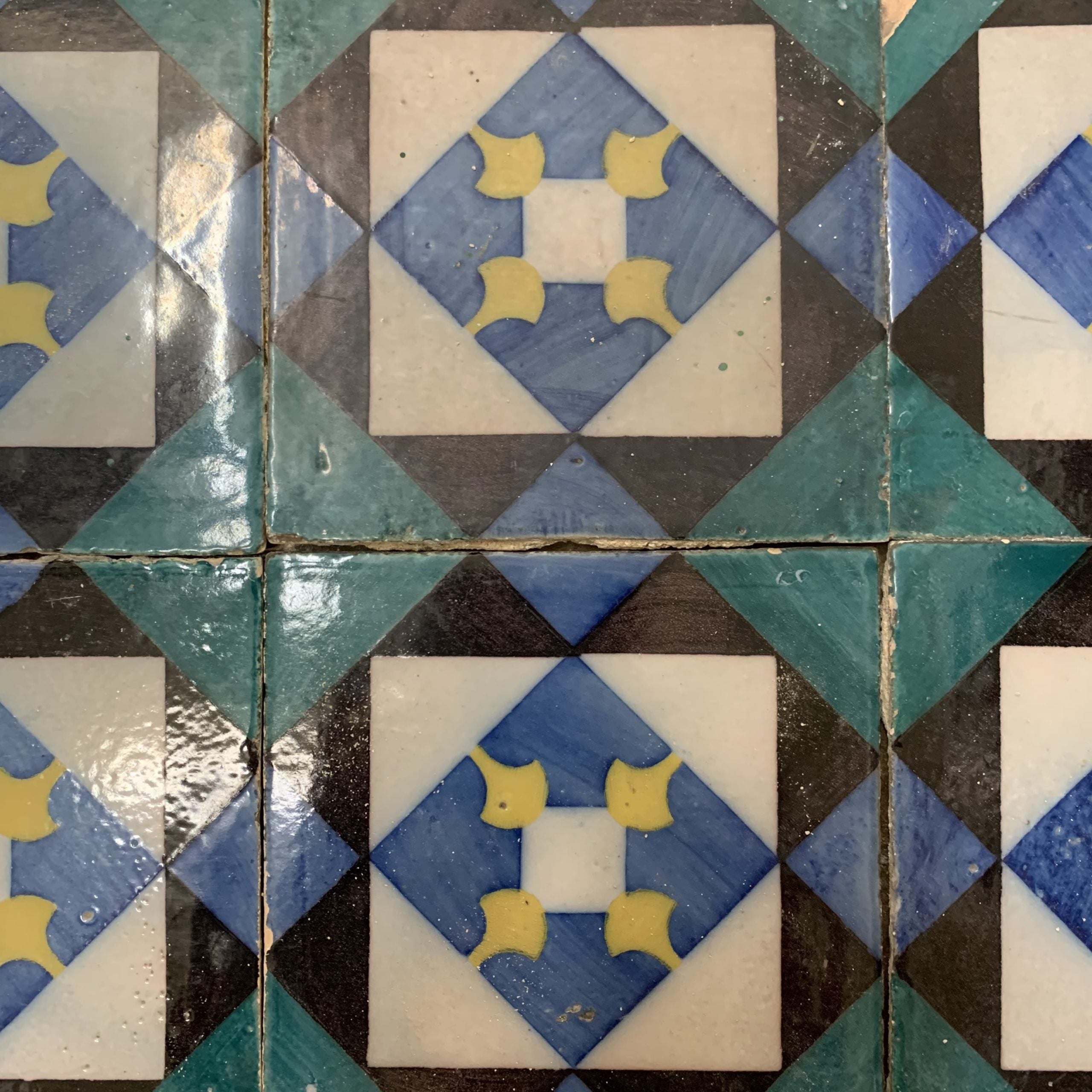 Antiche azulejos verdi e blu 