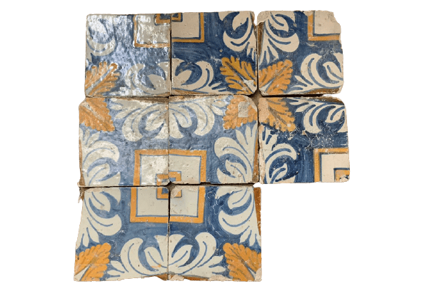 Azulejos arancioni e blu