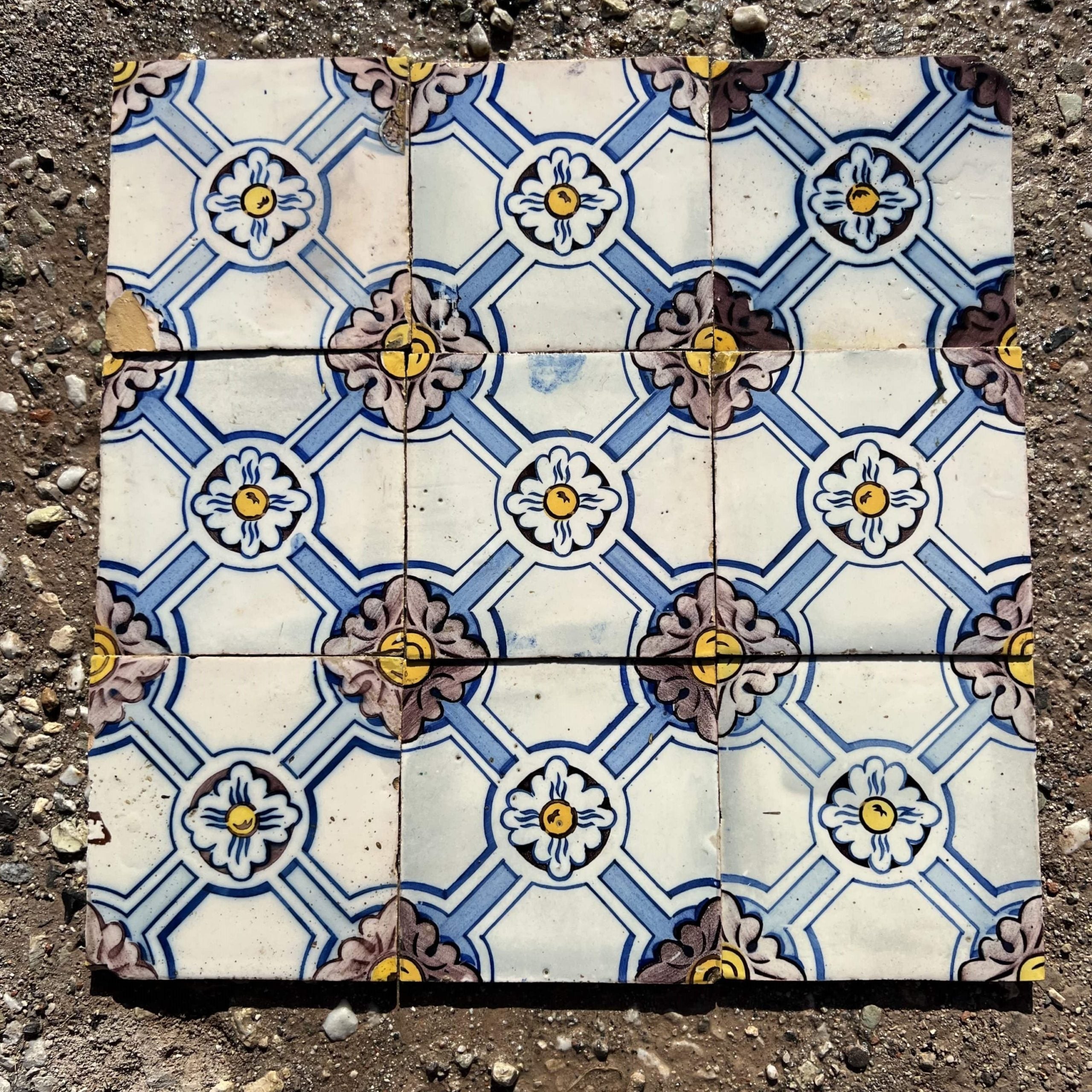 azulejos colorate blu e gialle 
