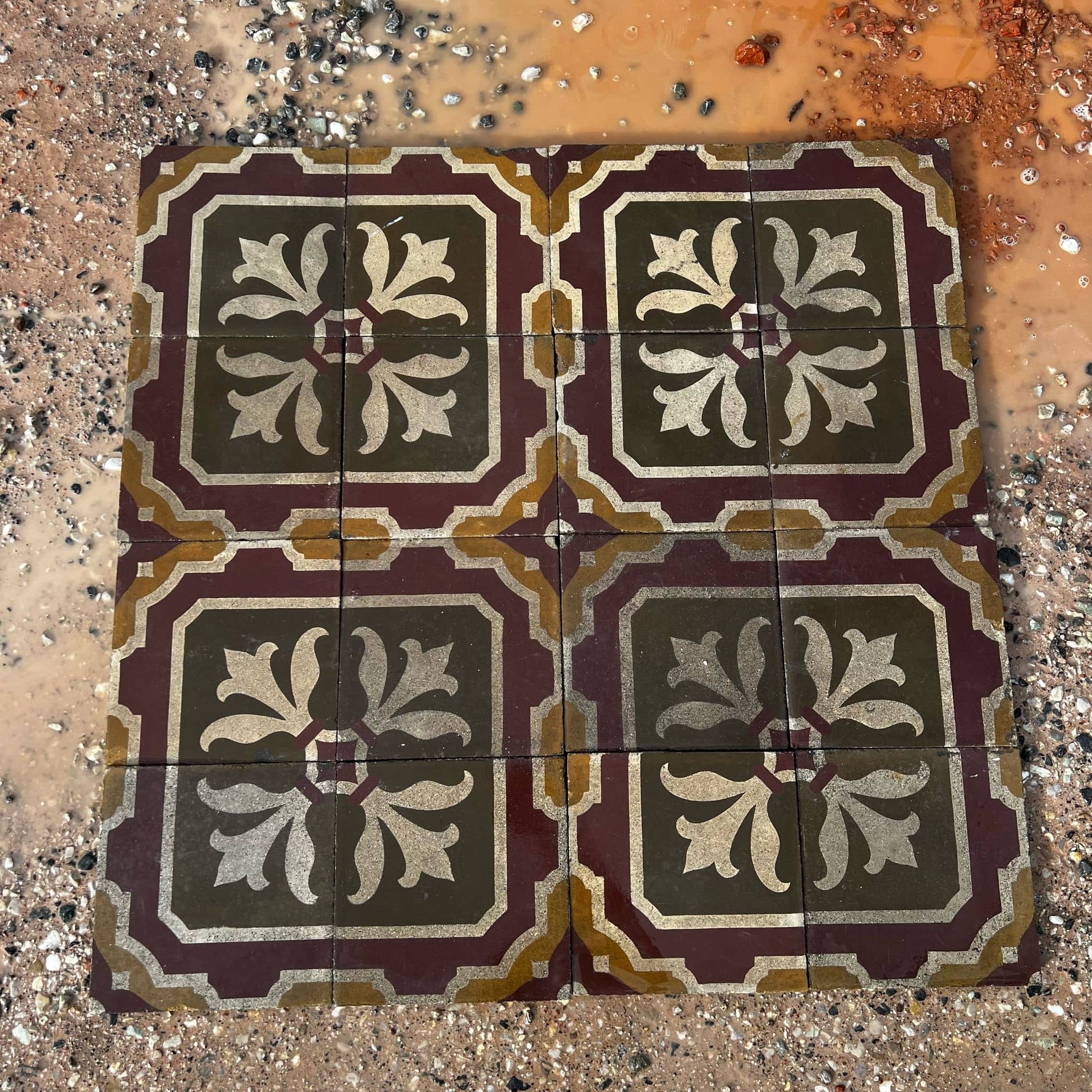 Cementine con fiore bianco 