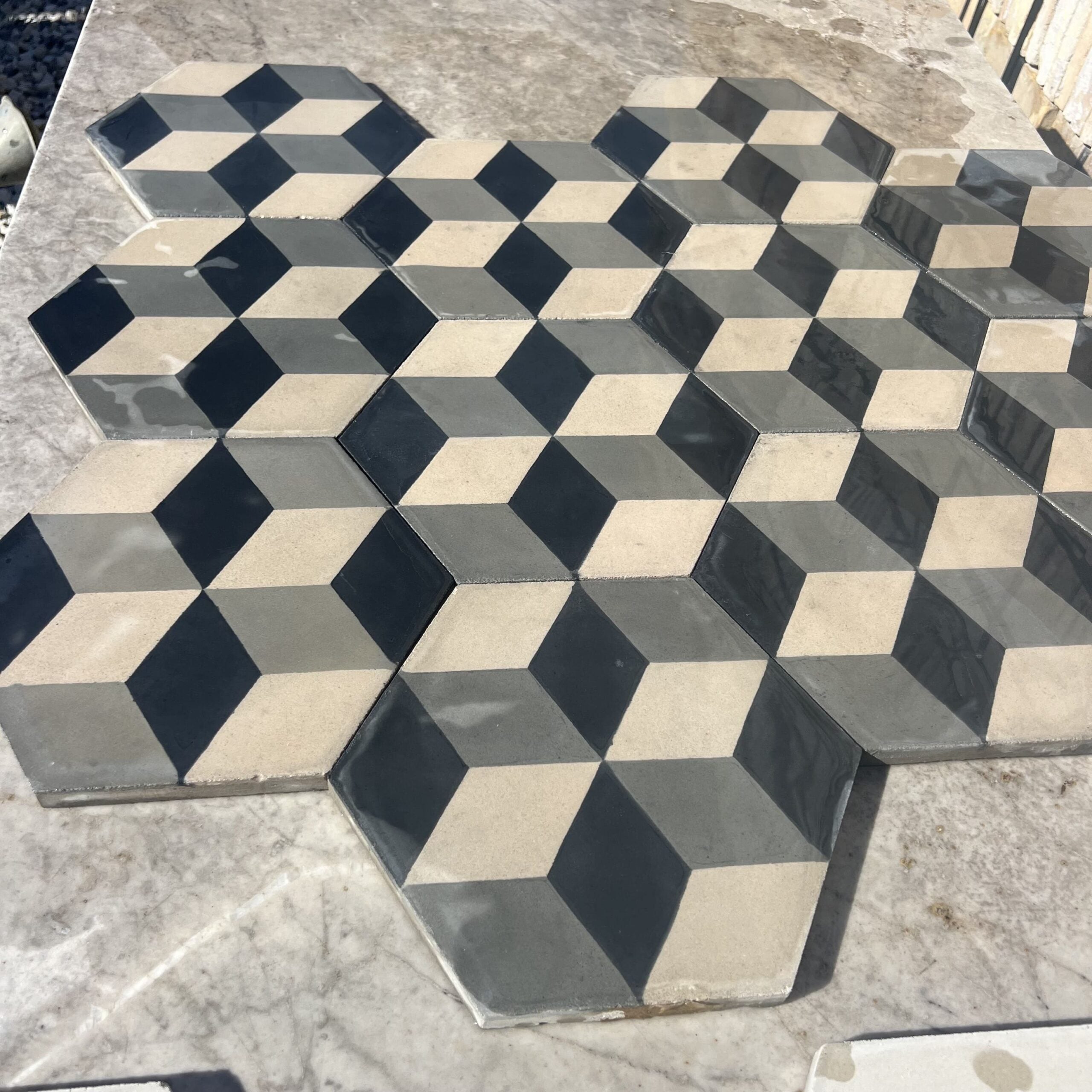 Cementine esagonali tridimensionali