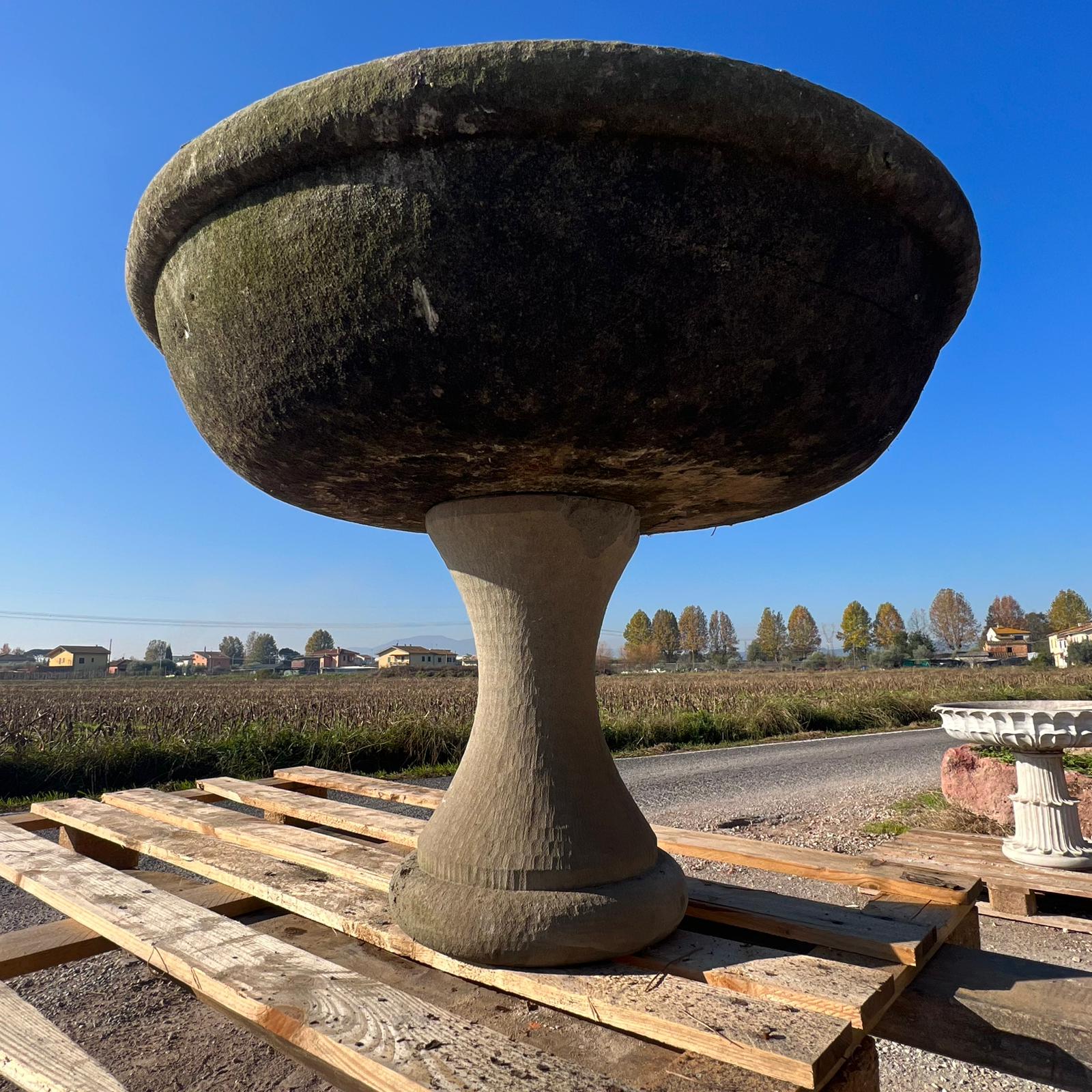 Centrale di fontana in pietra dettaglio 