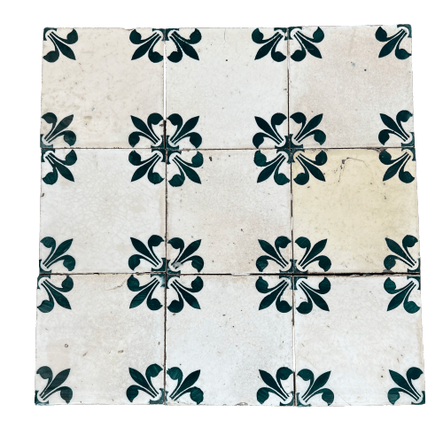 Ceramiche con fiore verde 