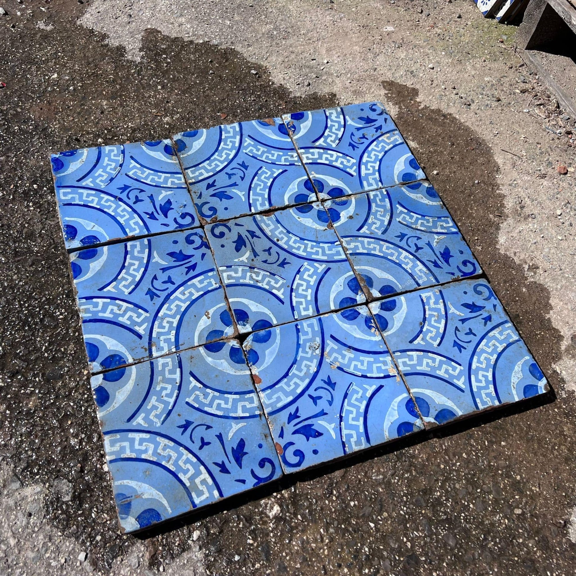 Dettagli maioliche blu antiche 