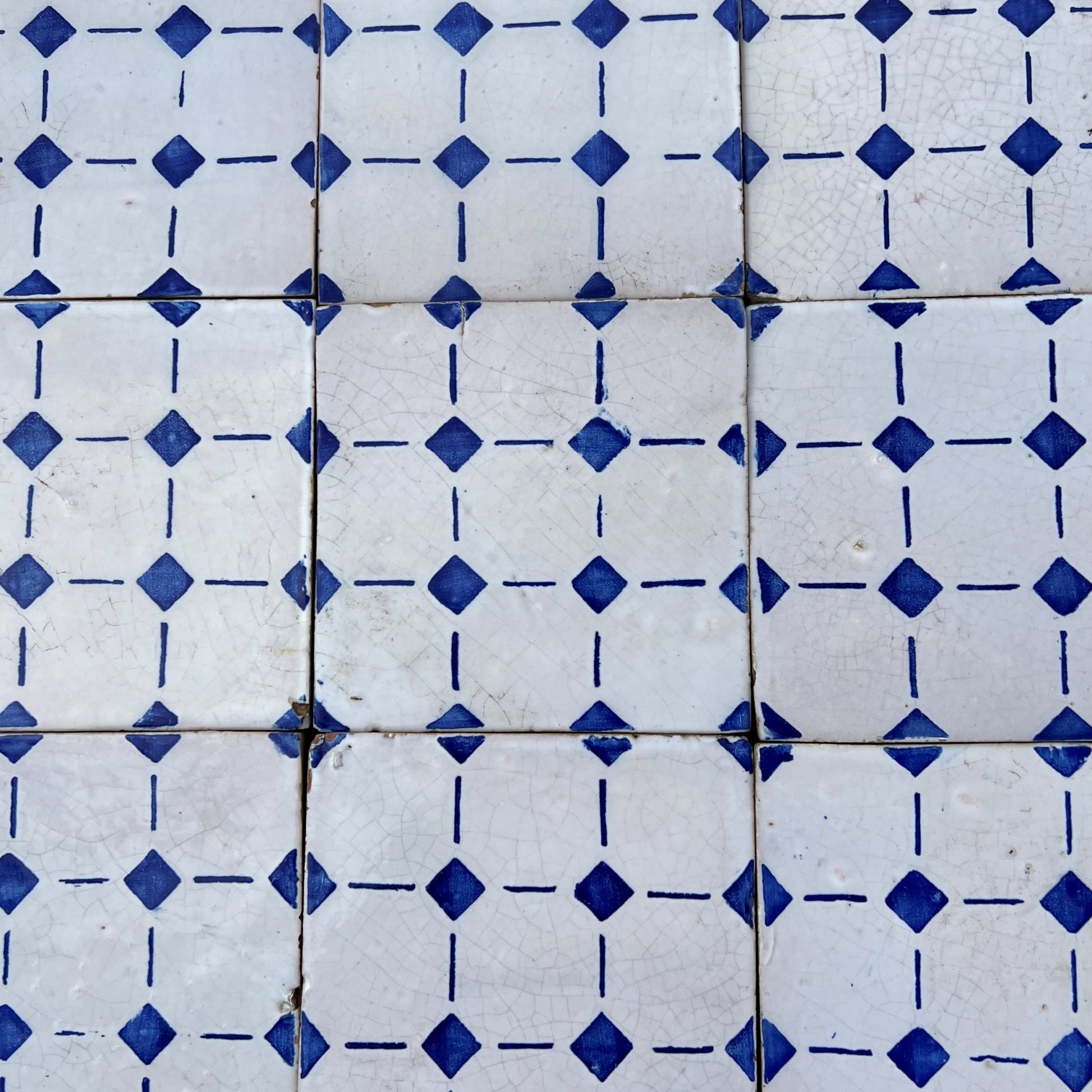 Dettagli maioliche blu e bianche antiche 