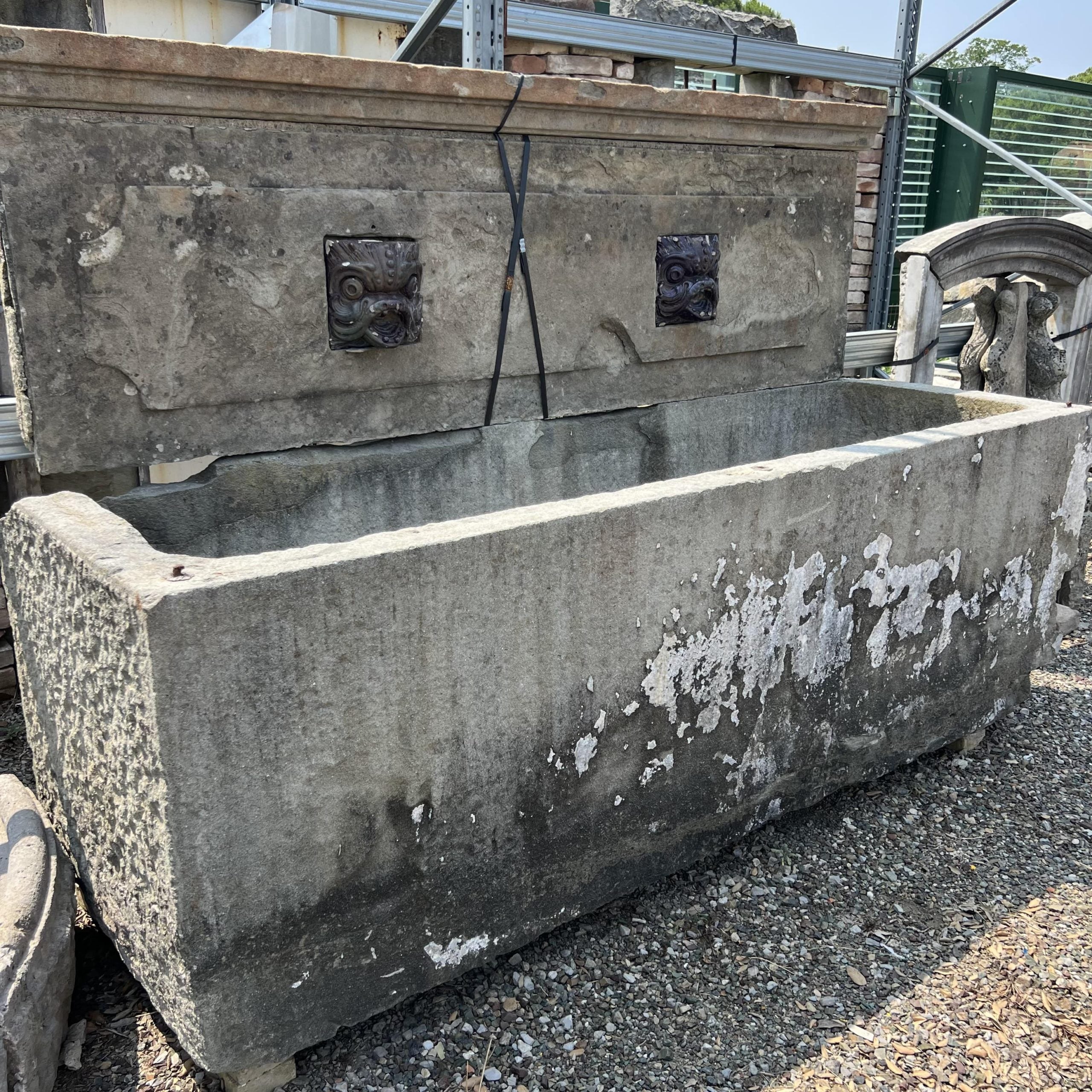 Wall mounted stone bathtub complete with front