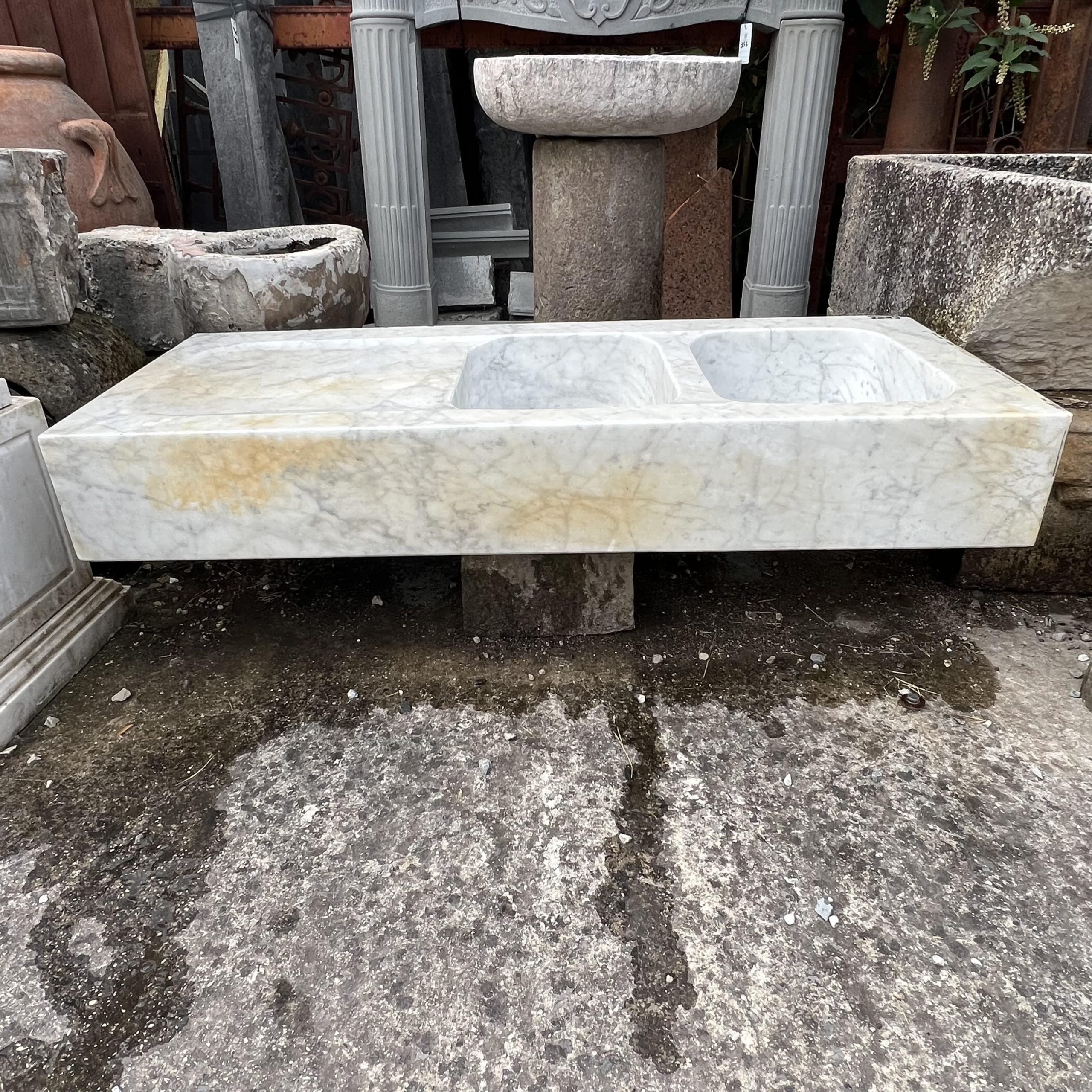 Double-hole marble sink - LAV 111