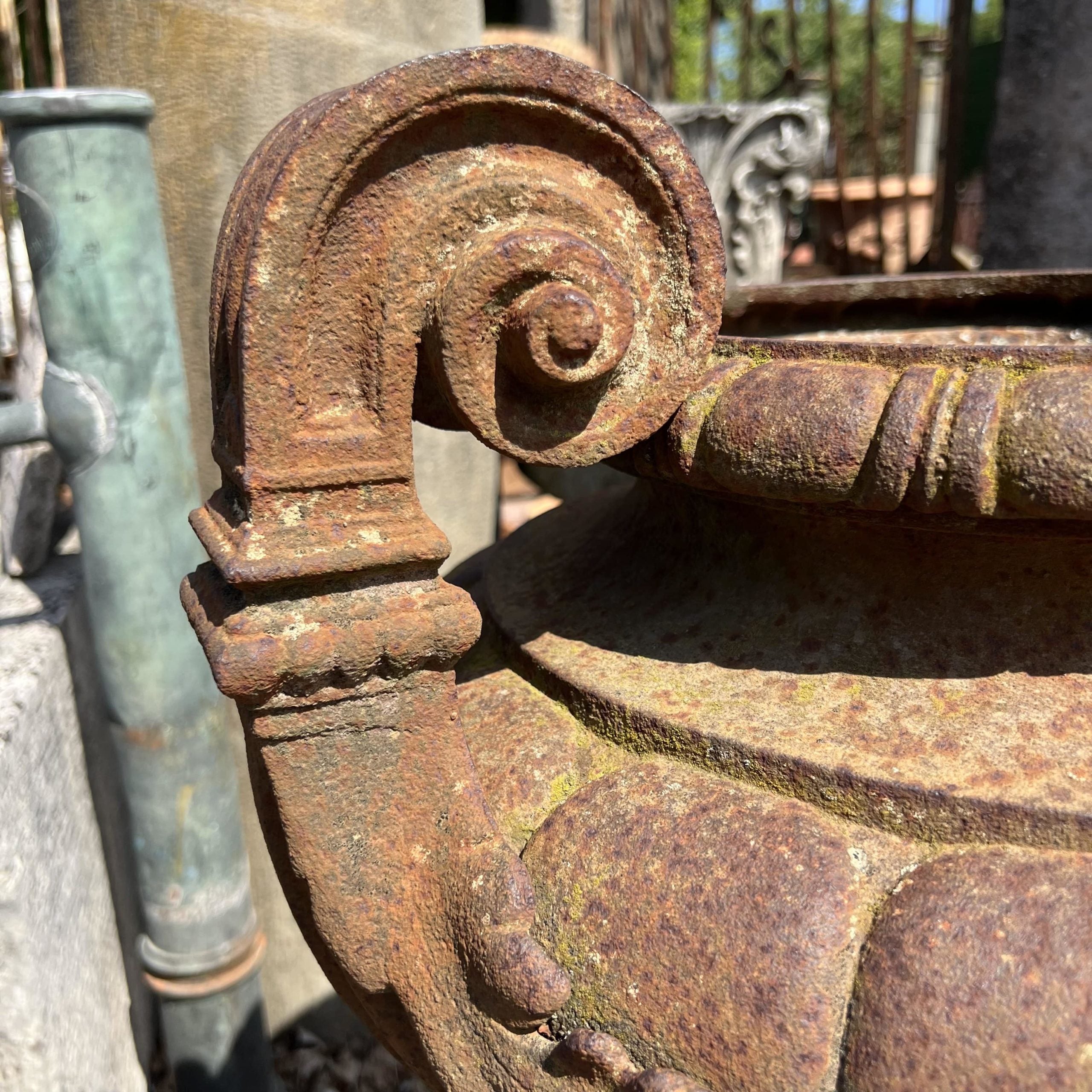 Pair of cast iron vases