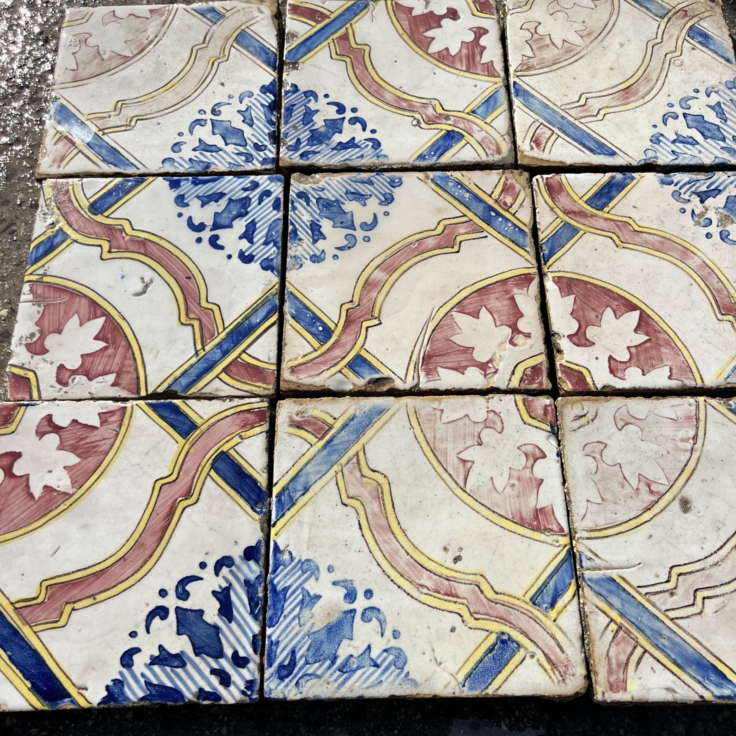 Pink, Blue, and Yellow Majolica - MAI 150