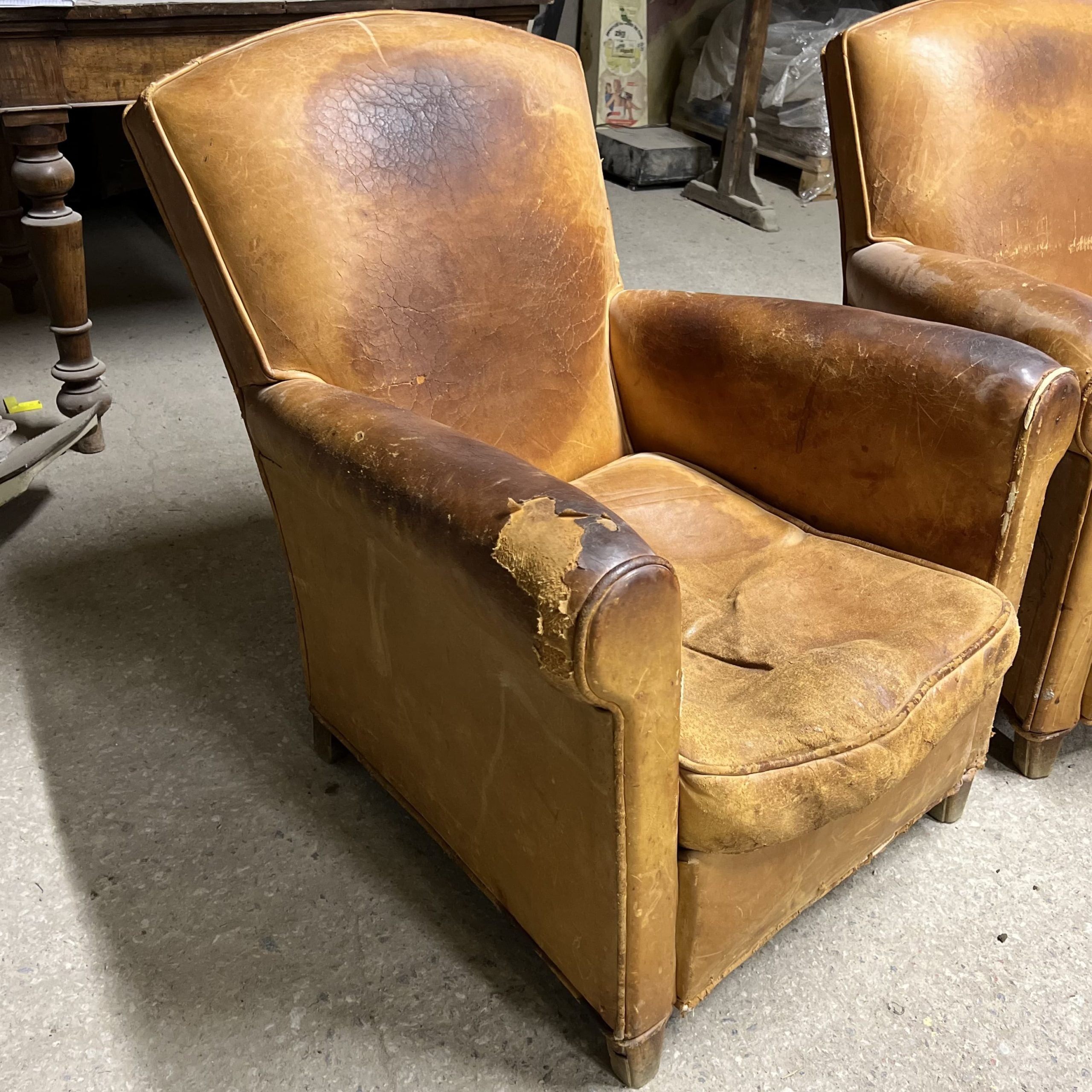 Leather armchairs