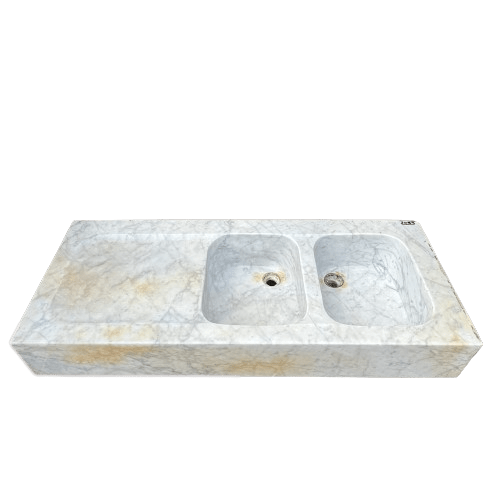 lavandino in marmo con due buche 