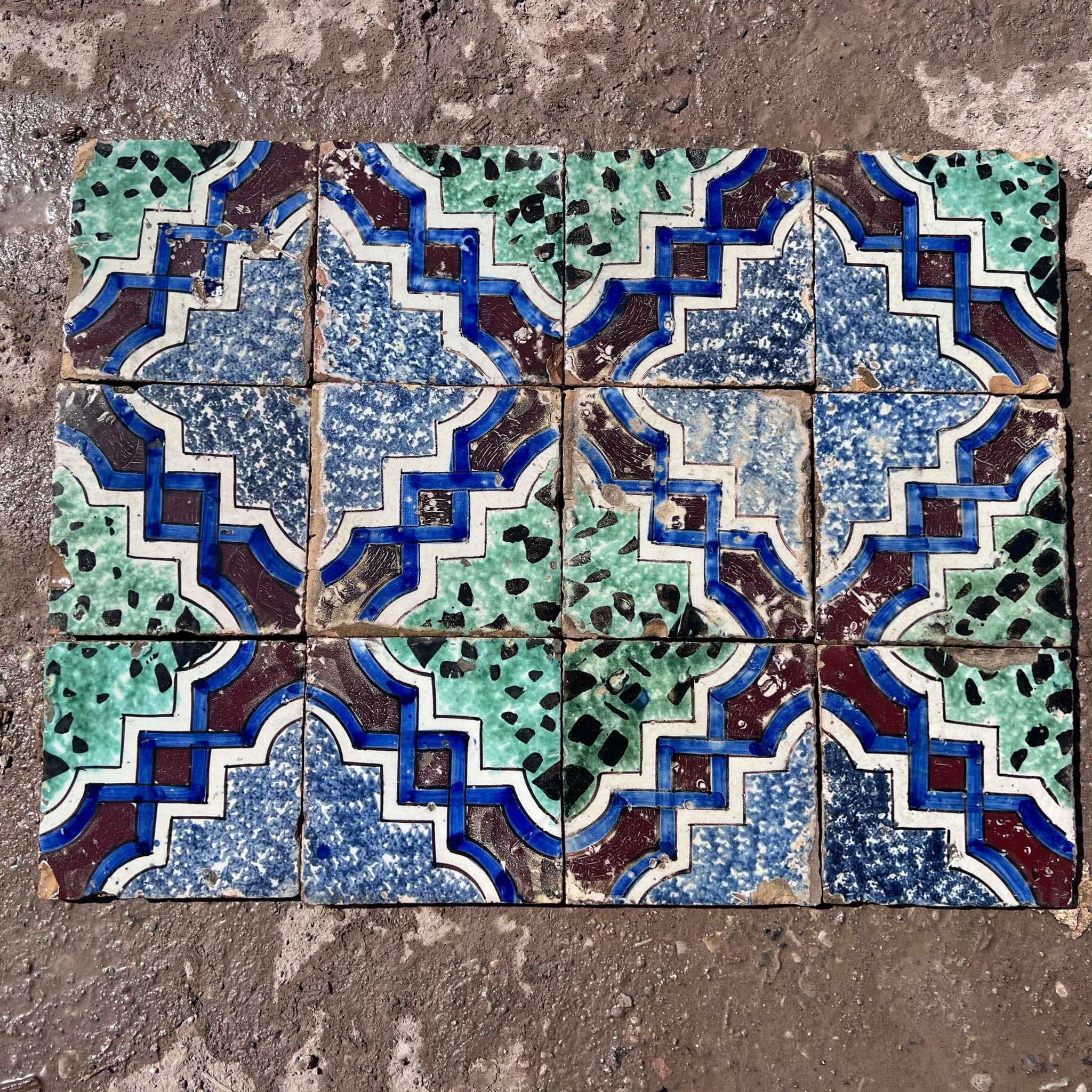 maioliche verdi e blu 