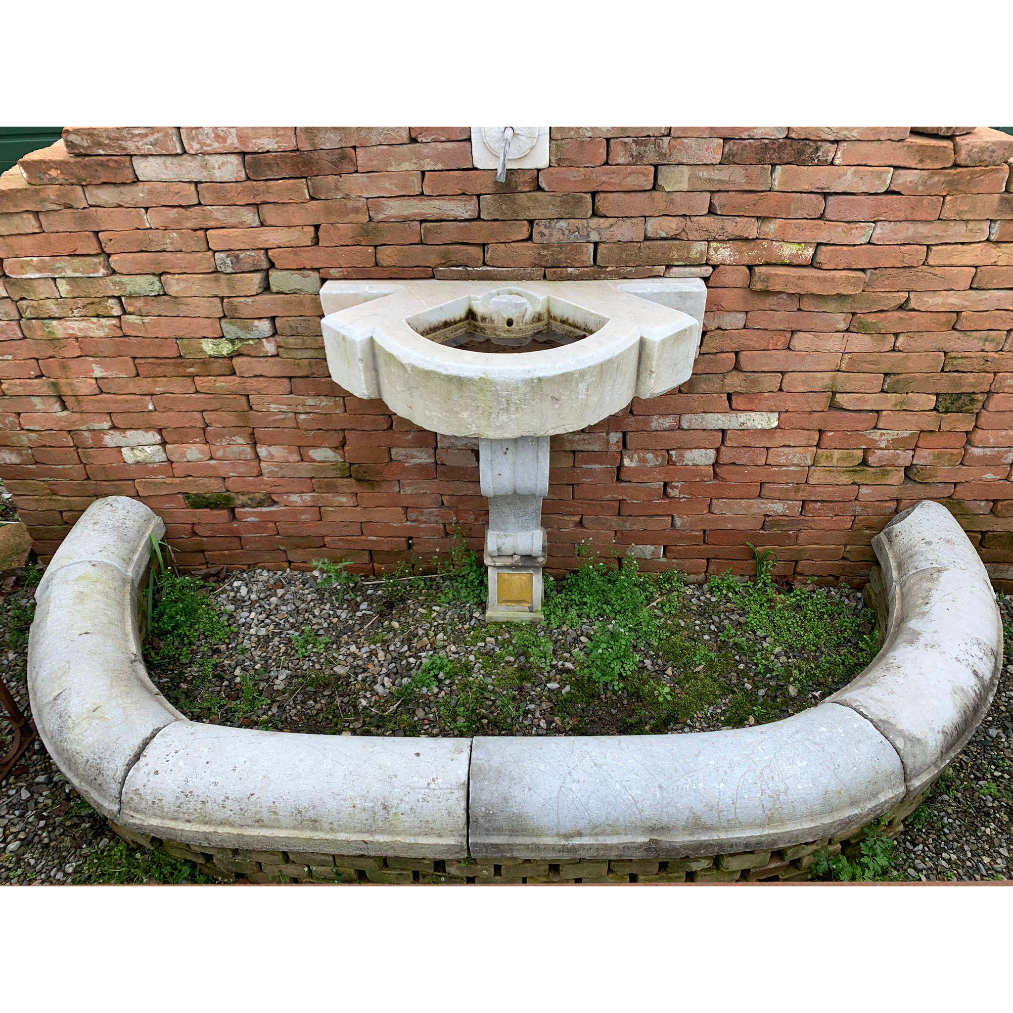 Antique marble wall fountain