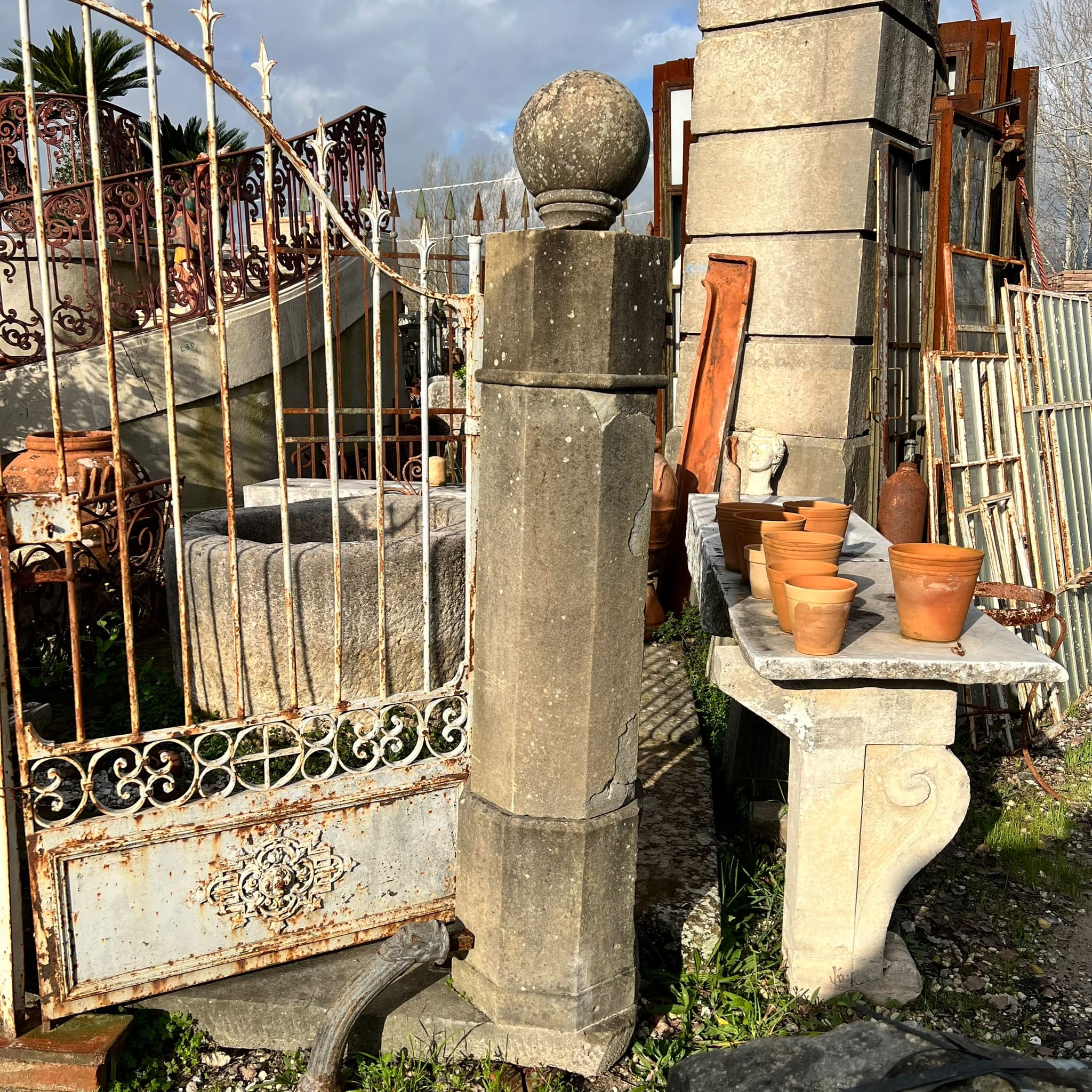 Octagonal stone columns