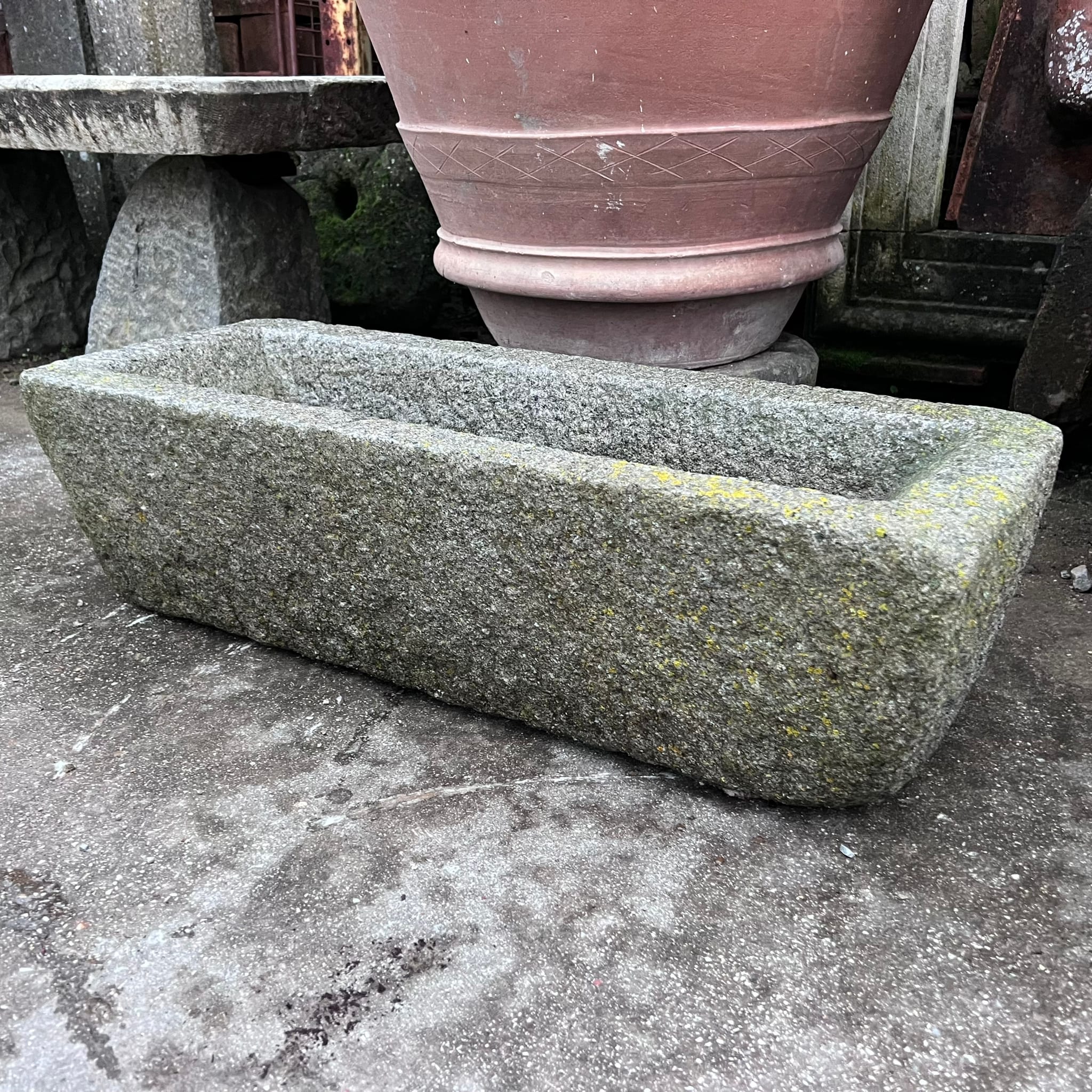 Grey granite stone basin