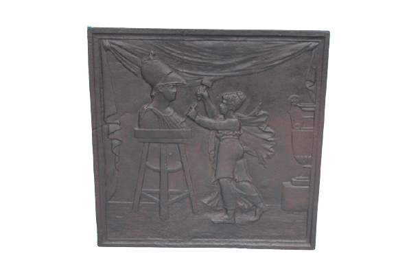 Piastra da camino con sculture