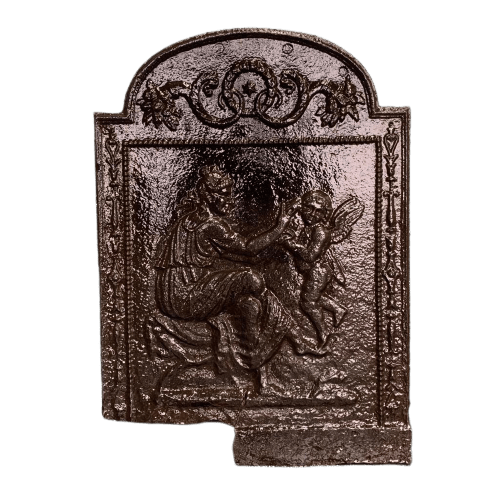 Placca da camino raffigurante putto 