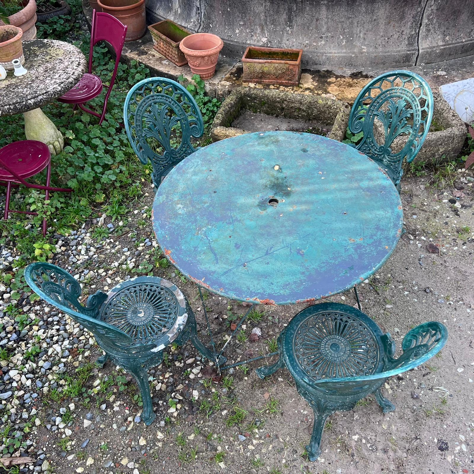 Set tavolo e sedie verdi 