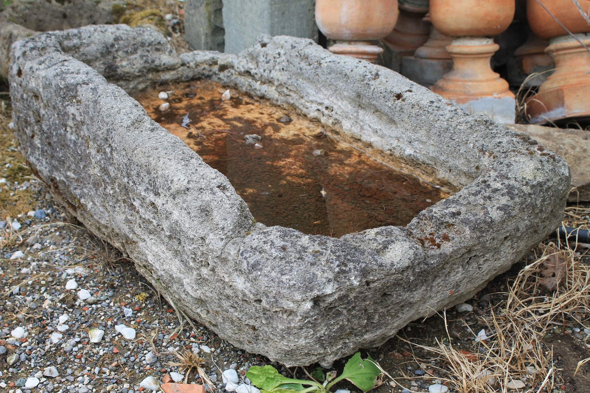 Vecchia vaschetta di pietra rustica 