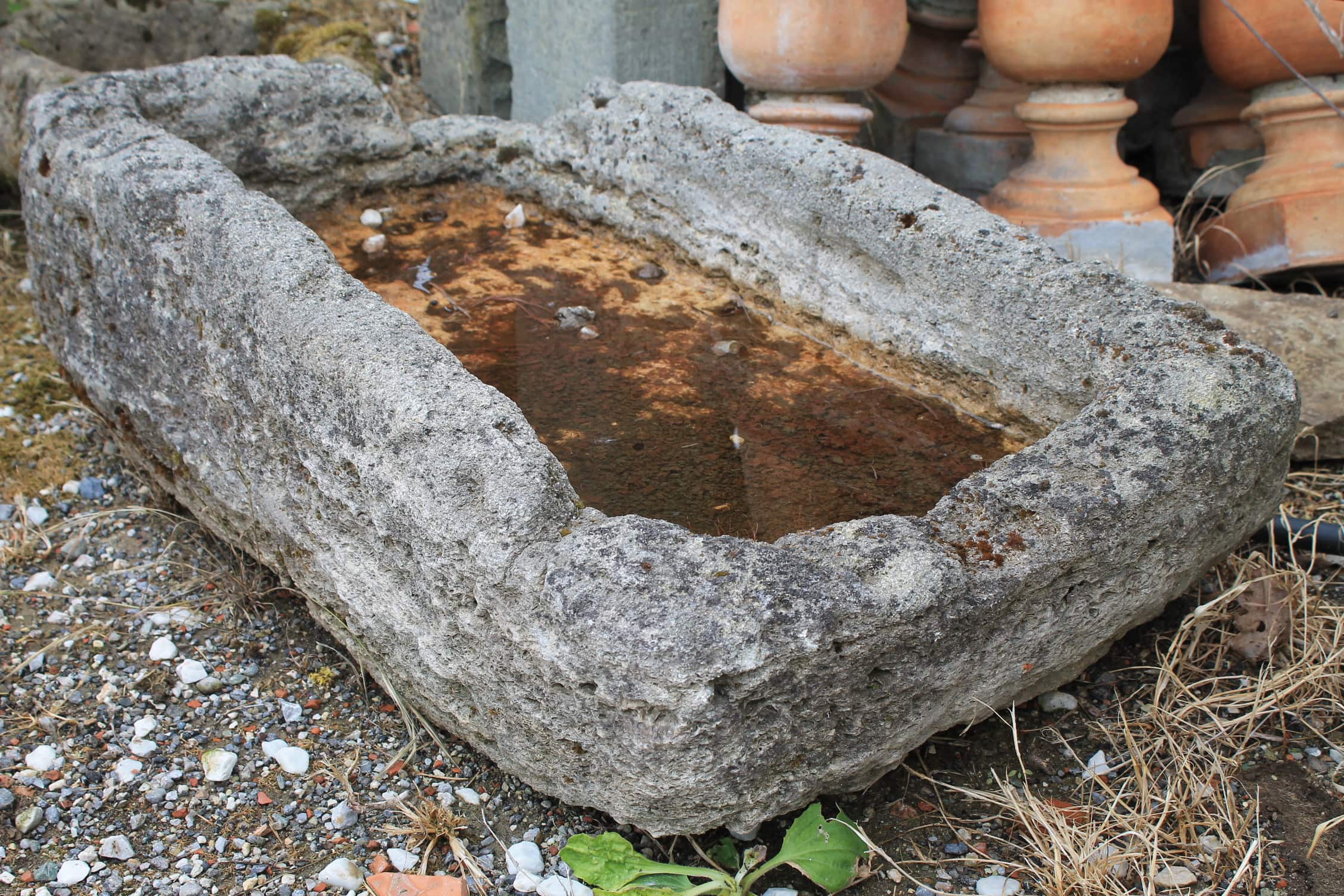 Vecchia vaschetta di pietra rustica 