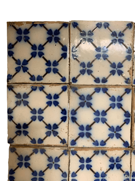 Vecchie azulejos bianche e blu 