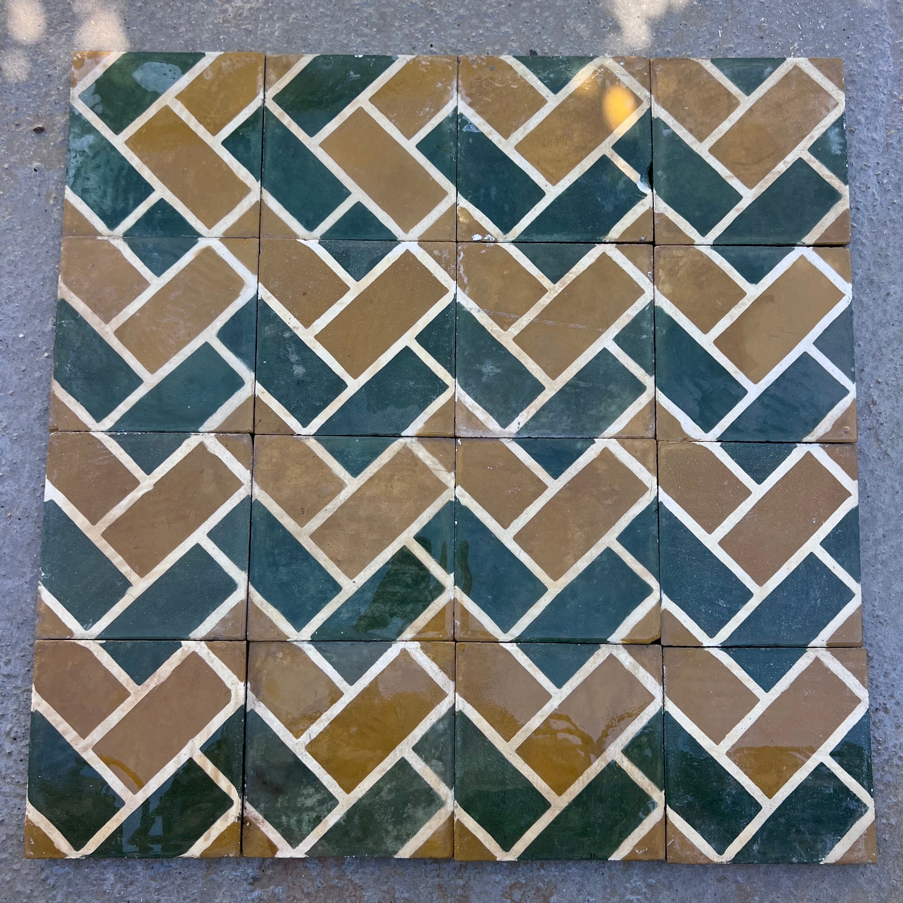 cementine geometriche verdi e gialle