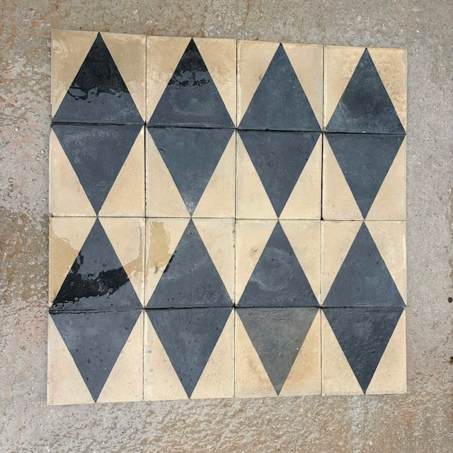 cementine rombi bianco nero 