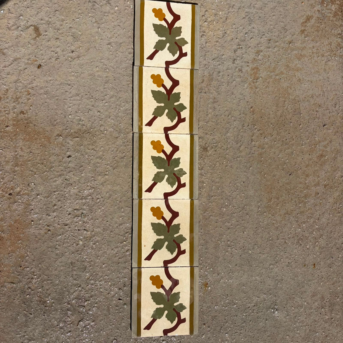 cornice cementina con foglie