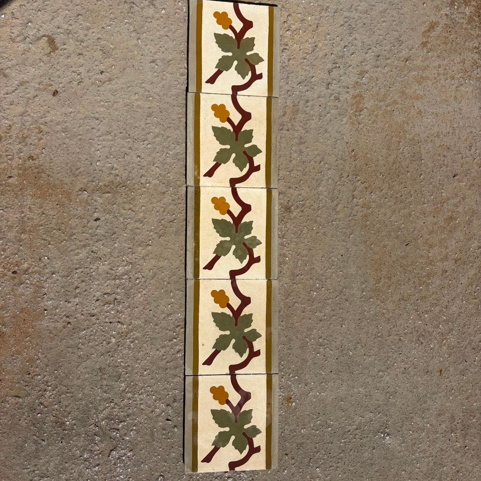 cornice cementina con foglie