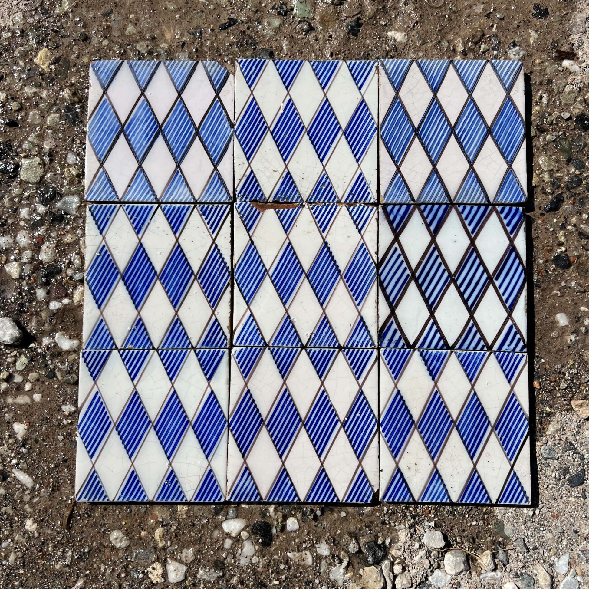 mattonelle decorate blu 