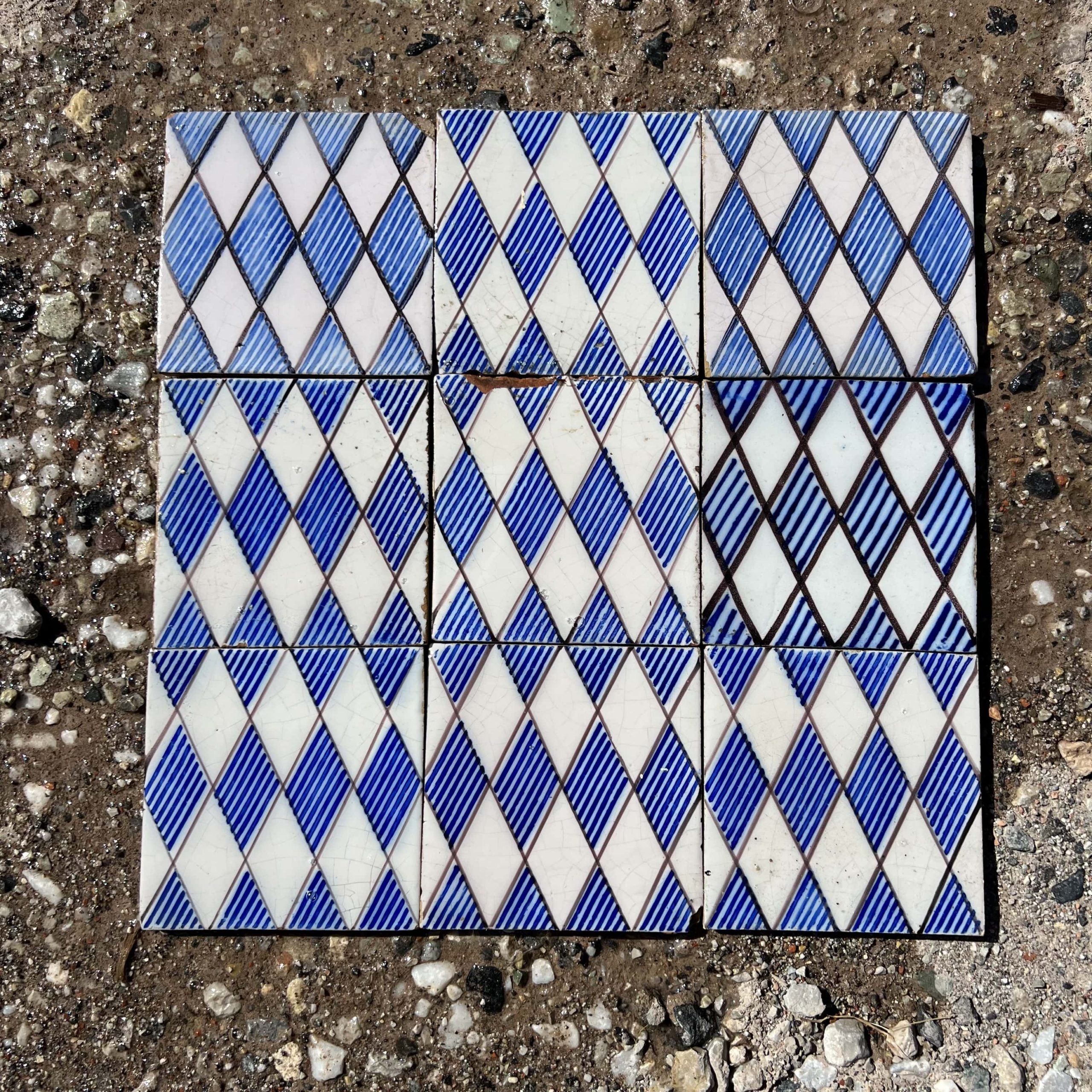 mattonelle decorate blu 