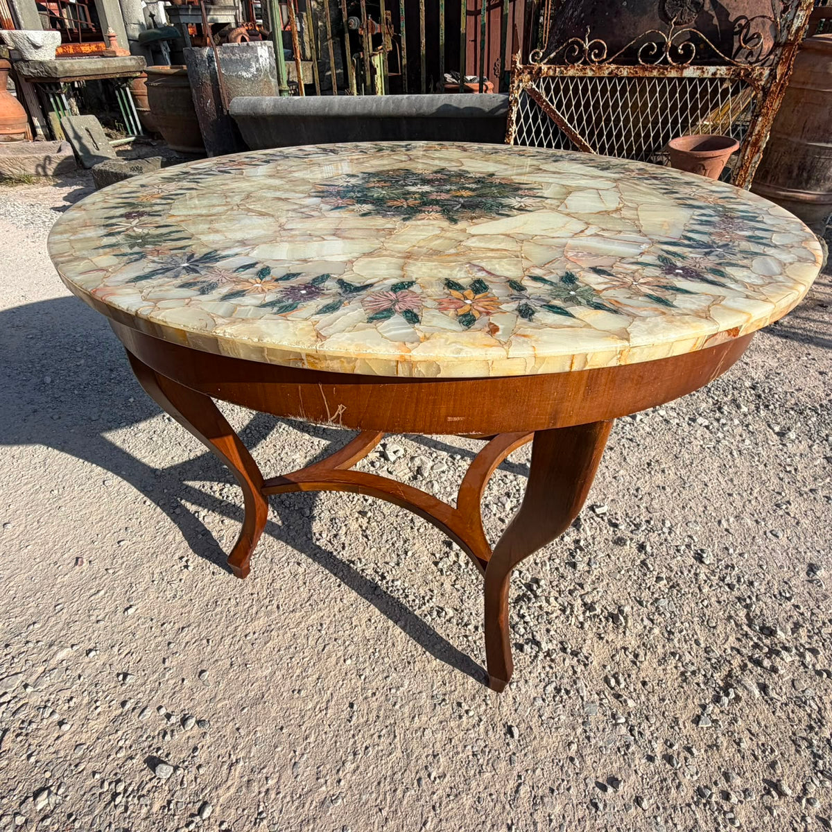 tavolo legno marmo 110