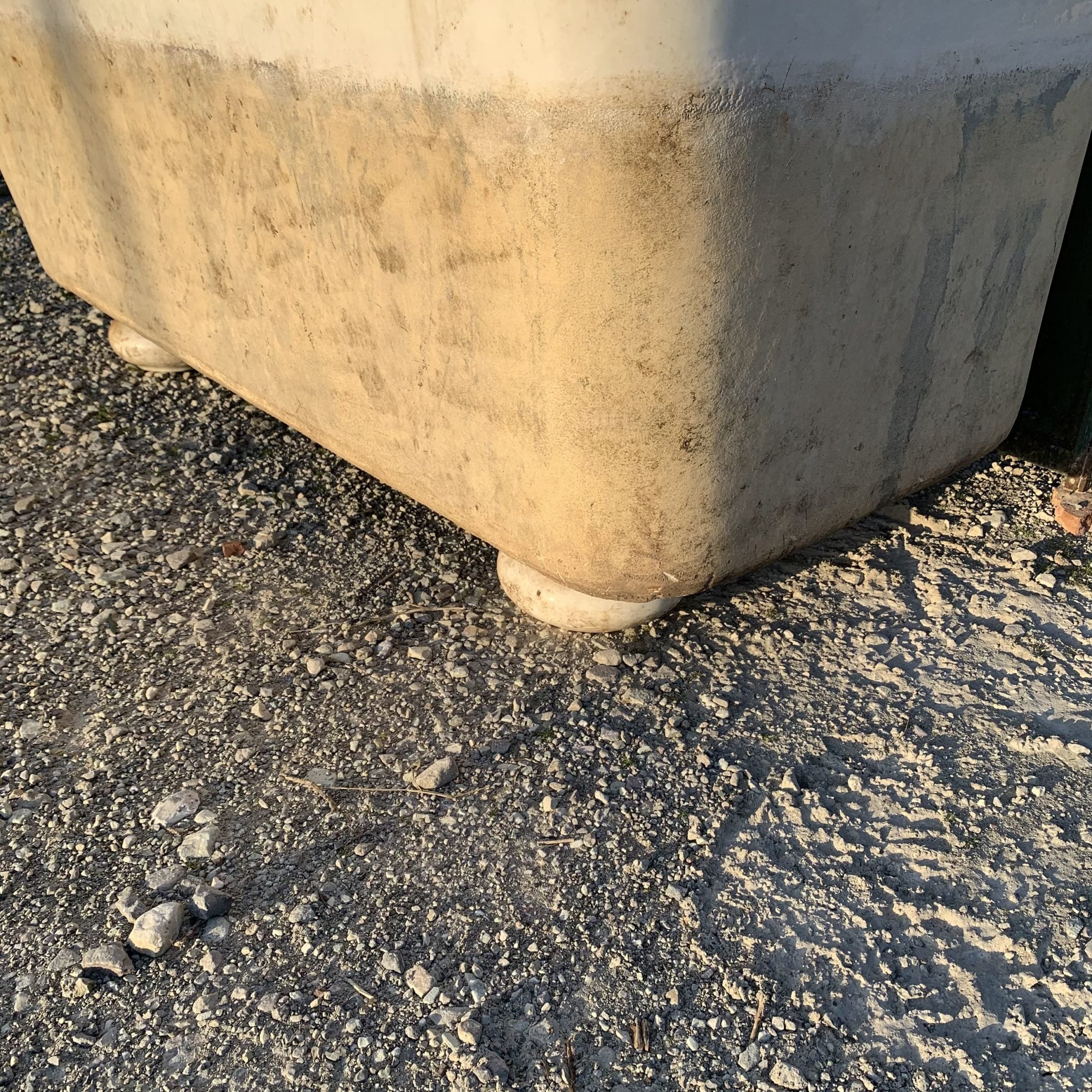 Antique glazed terracotta tub