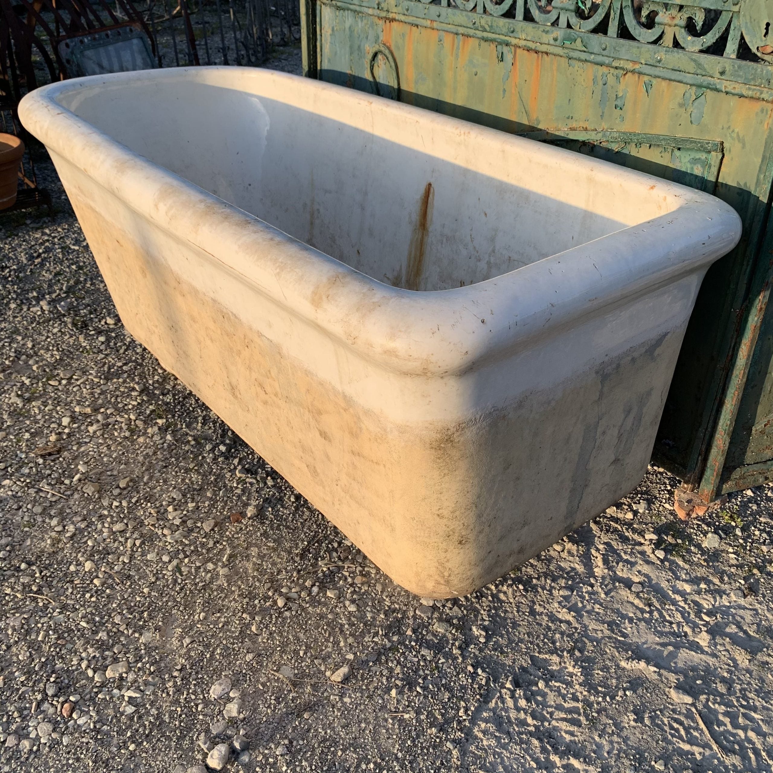 Antique glazed terracotta tub