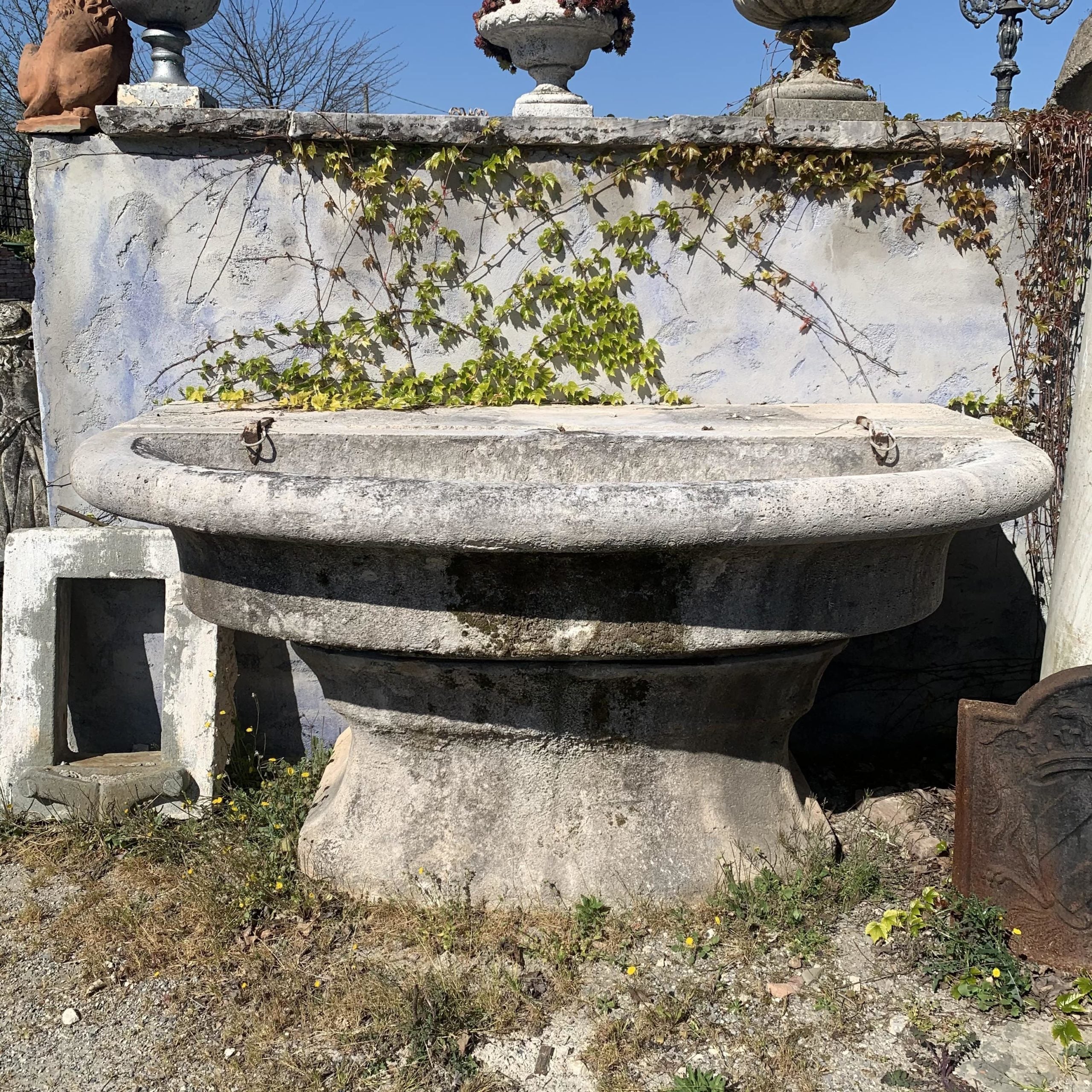 Ancient stone wall fountain from the 1700s