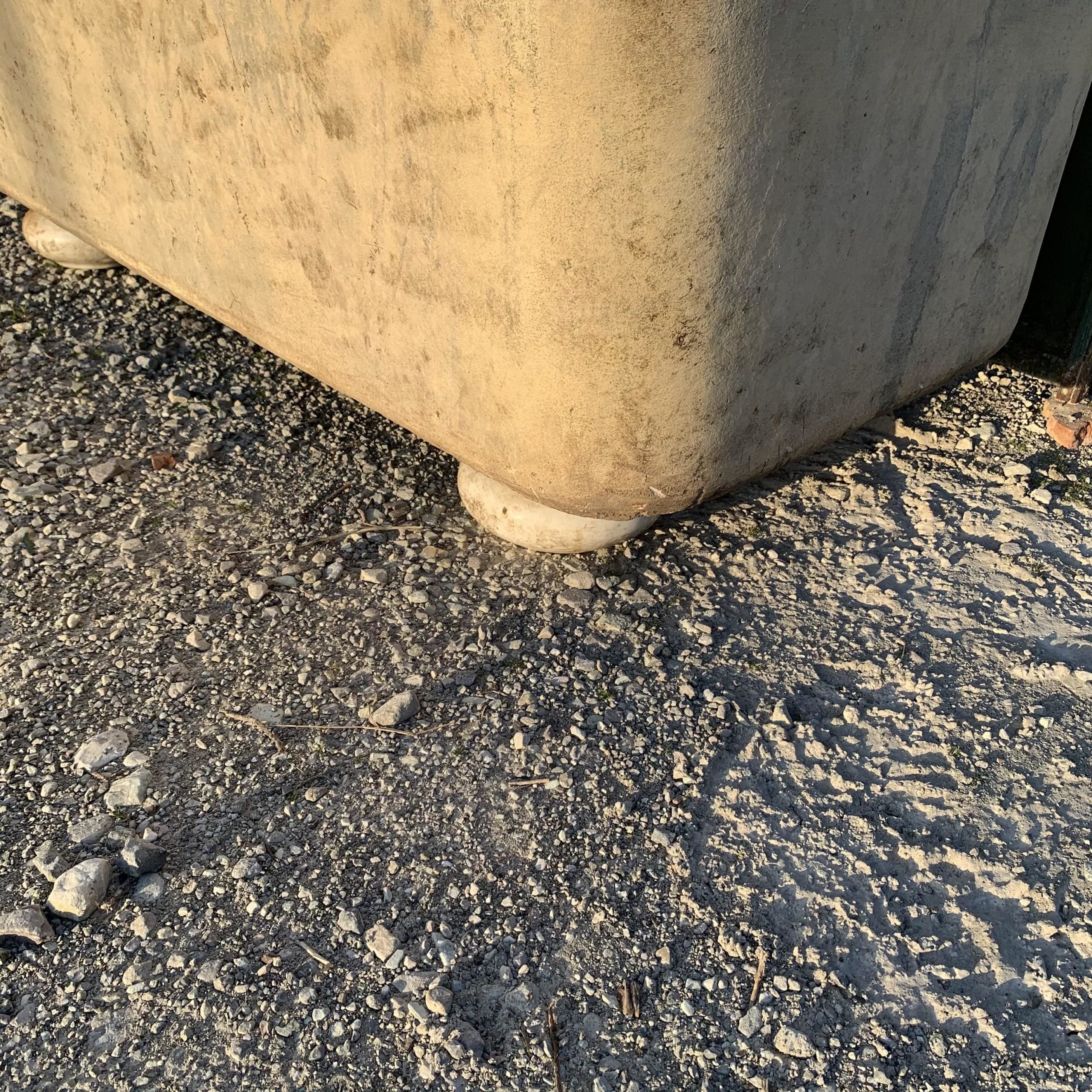 Antique glazed terracotta tub