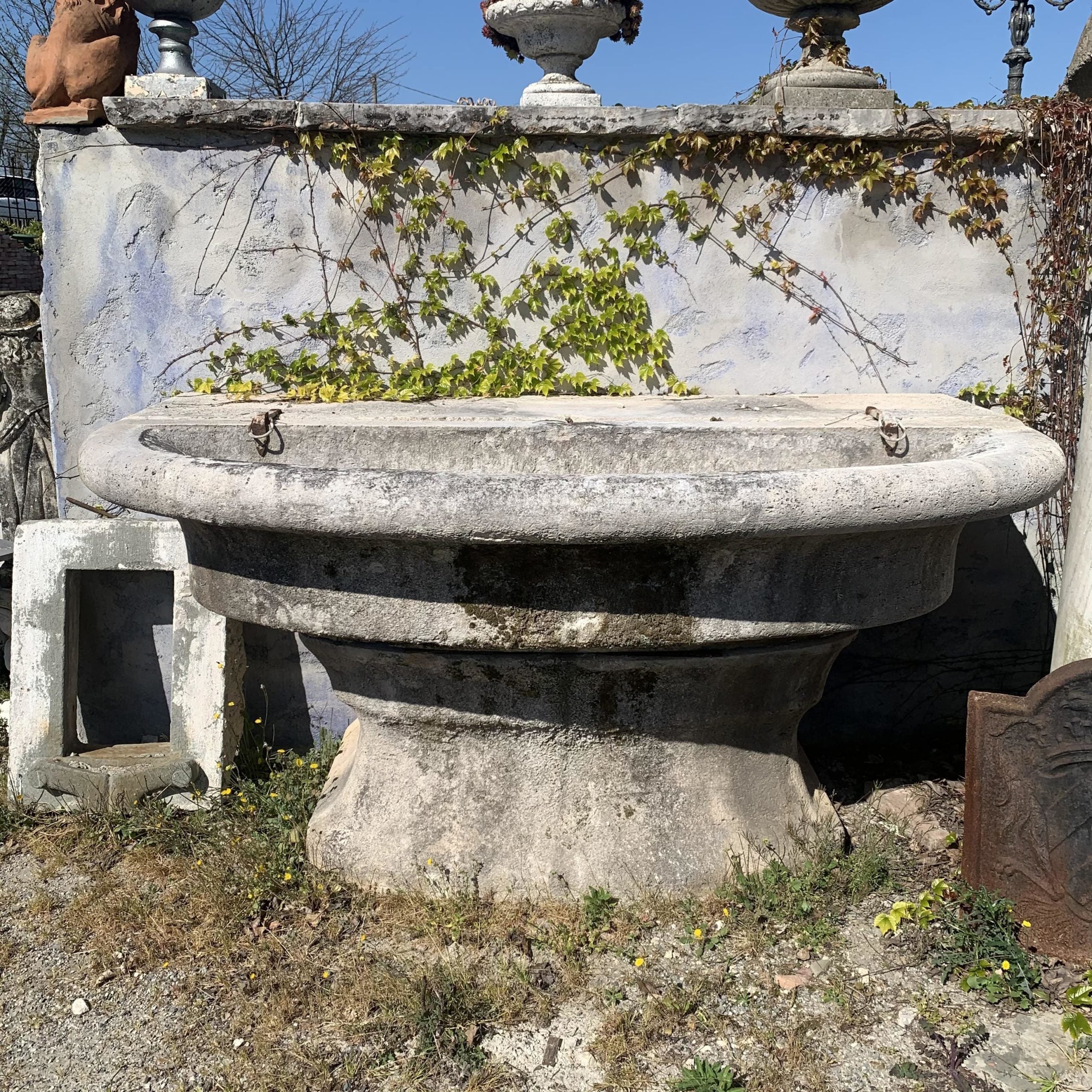 Ancient stone wall fountain from the 1700s