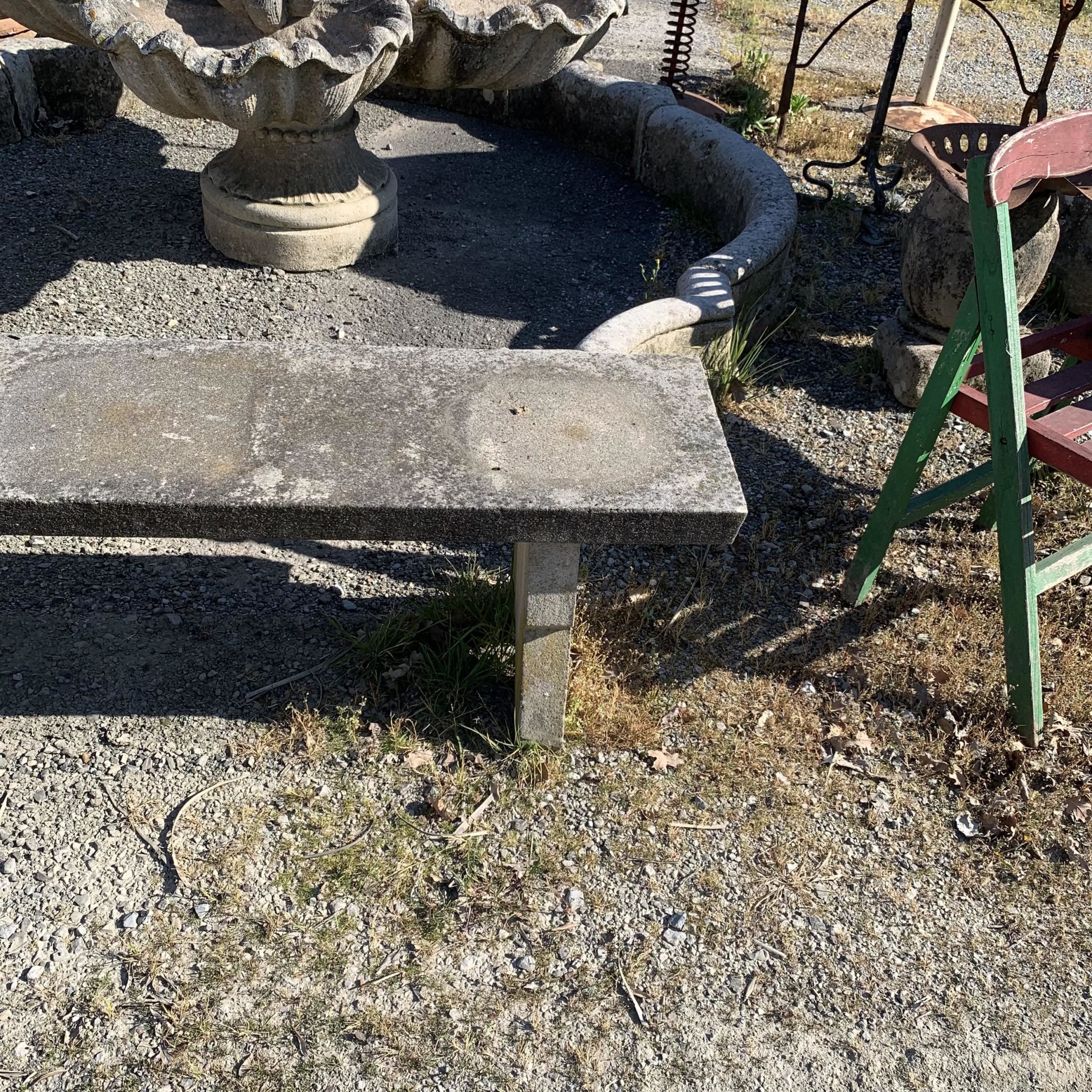 Antique bench made of reclaimed stone