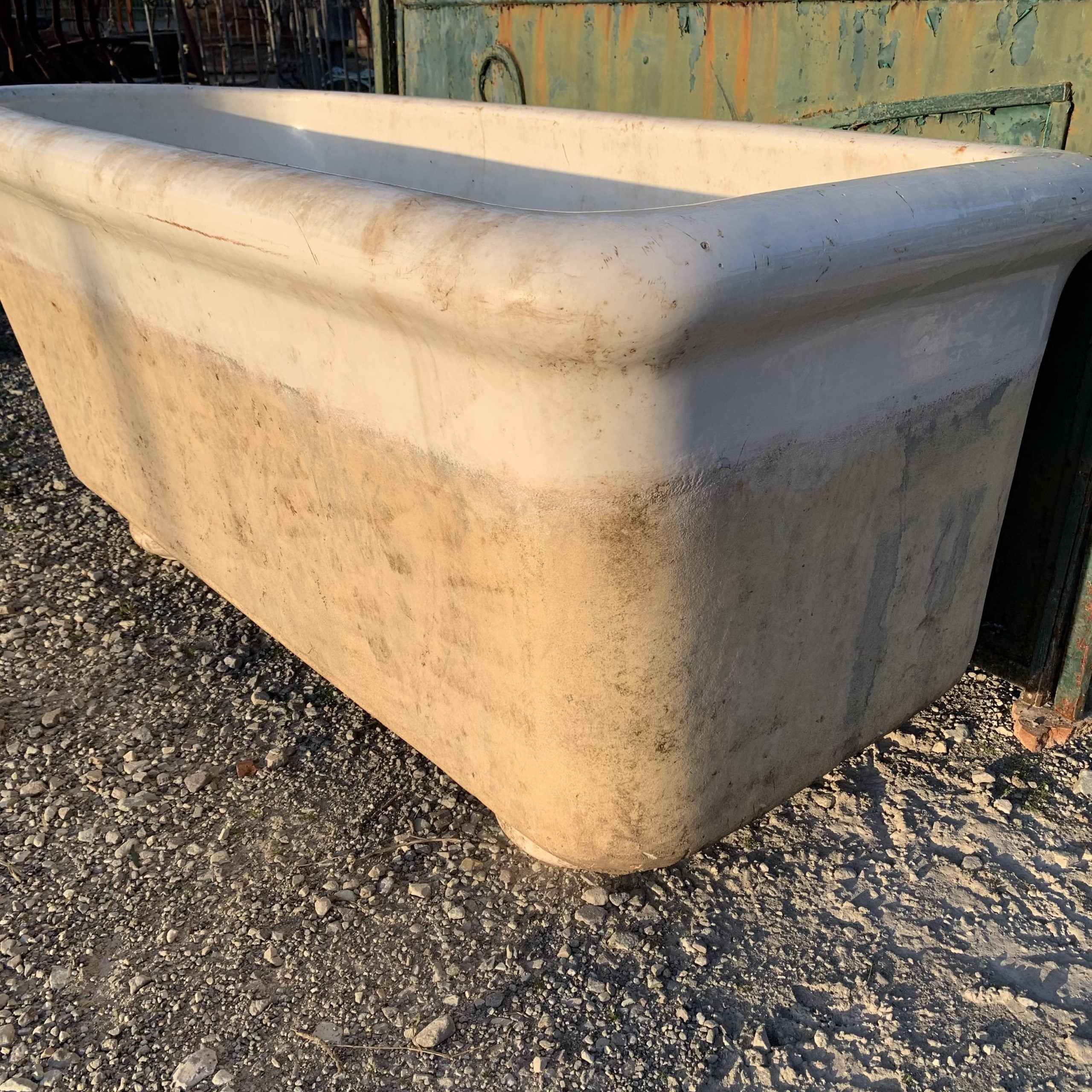 Antique glazed terracotta tub