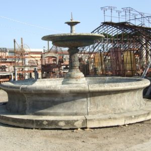 Center fountain in salvaged stone complete