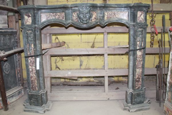 Ancient Bardiglio marble fireplace