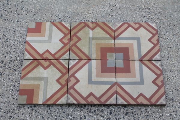 Pastina floor with red and yellow geometric design